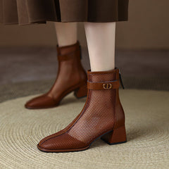 Daniela Low Heeled Mesh Ankle Boots