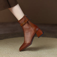 Daniela Low Heeled Mesh Ankle Boots