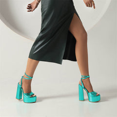 Gracy Green Sandals Heels
