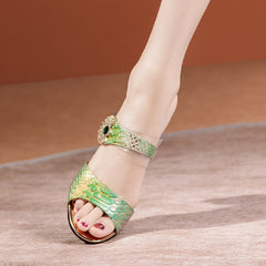 Devora Peep Toe Novelty Rhinestone Mules