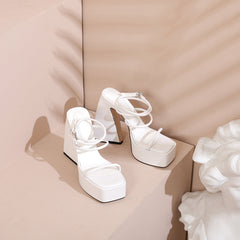 Dallas Platform Chunky Heel Strappy Sandals