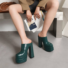 Ginny Green Mule Heels