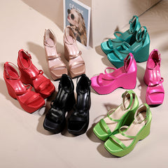 Elena Platform Wedge Strappy Sandals