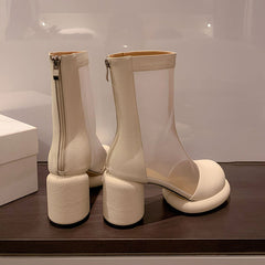 Dawson Chunky Heel Mesh Summer Ankle Boots