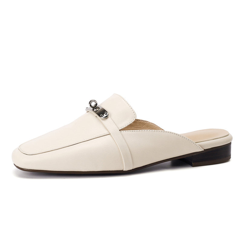 Erin White Flat Mules