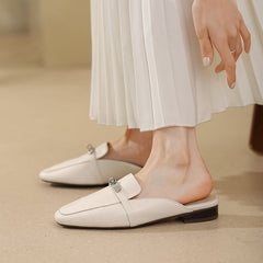 Erin White Flat Mules