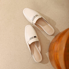 Erin White Flat Mules