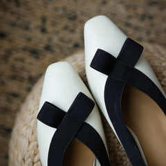Giana white bow heels
