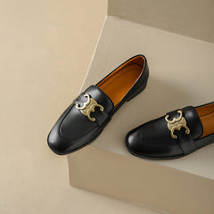 Cataleya Womens Suede Loafers with Chain