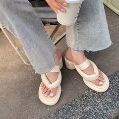 Denise Super Comfy Flip Flop Heeled Sandals