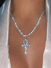 Rhinestone Cross Necklace
